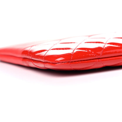 Chanel Calfskin Patent Quilted Medium Cosmetic Case Red 9 of 12