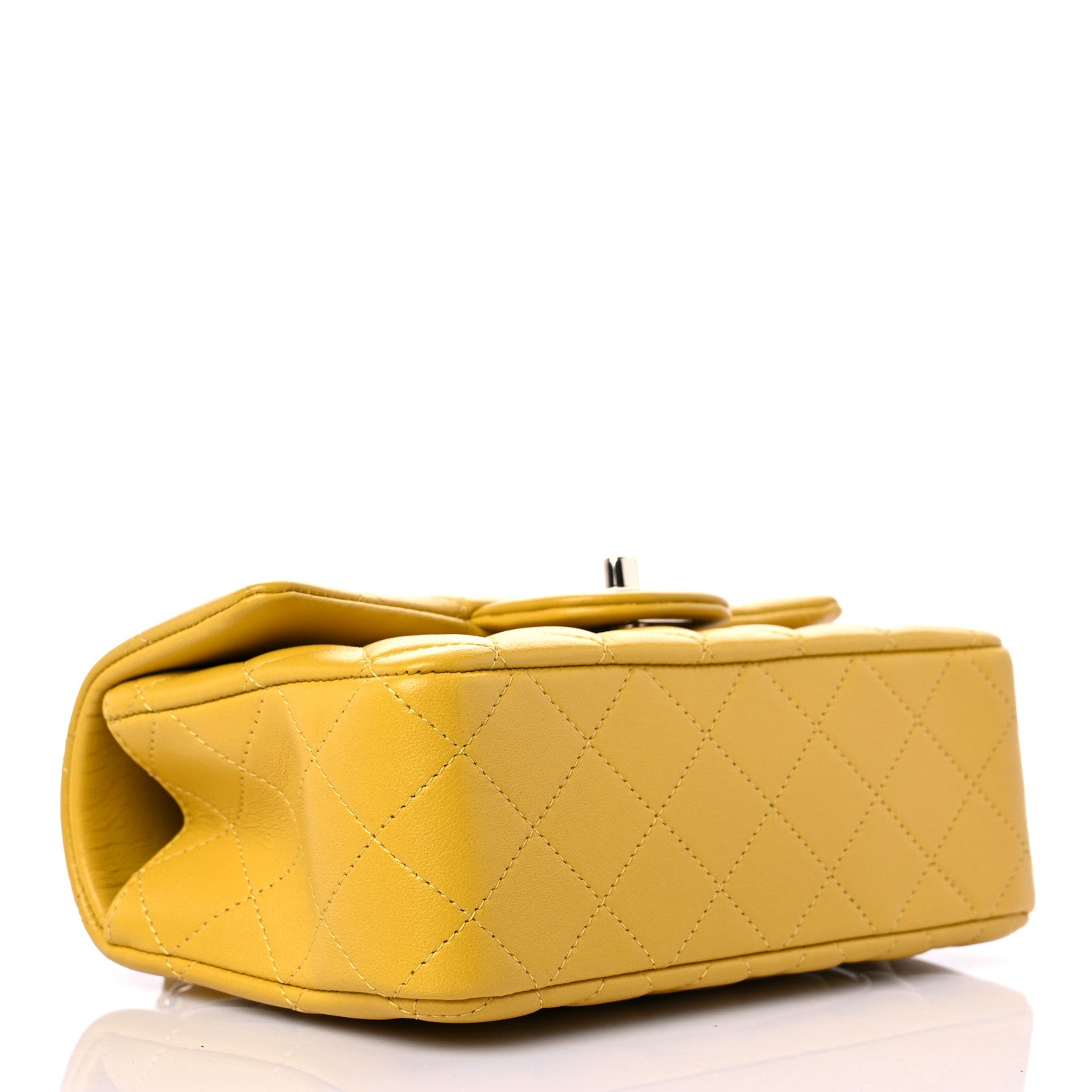 Chanel Lambskin Quilted Mini Top Handle Rectangular Flap Yellow 4 of 11