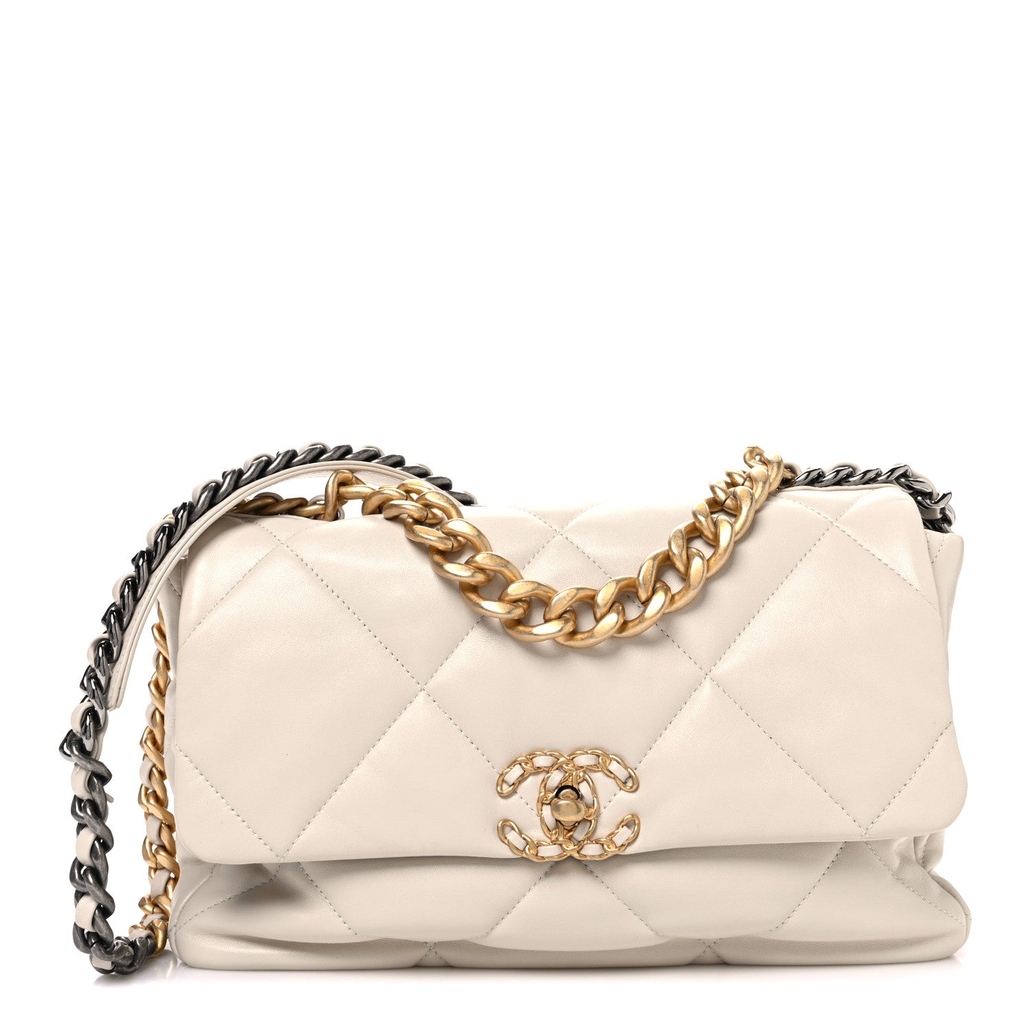 Chanel Lambskin Quilted Large Chanel 19 Flap Beige 1 of 10