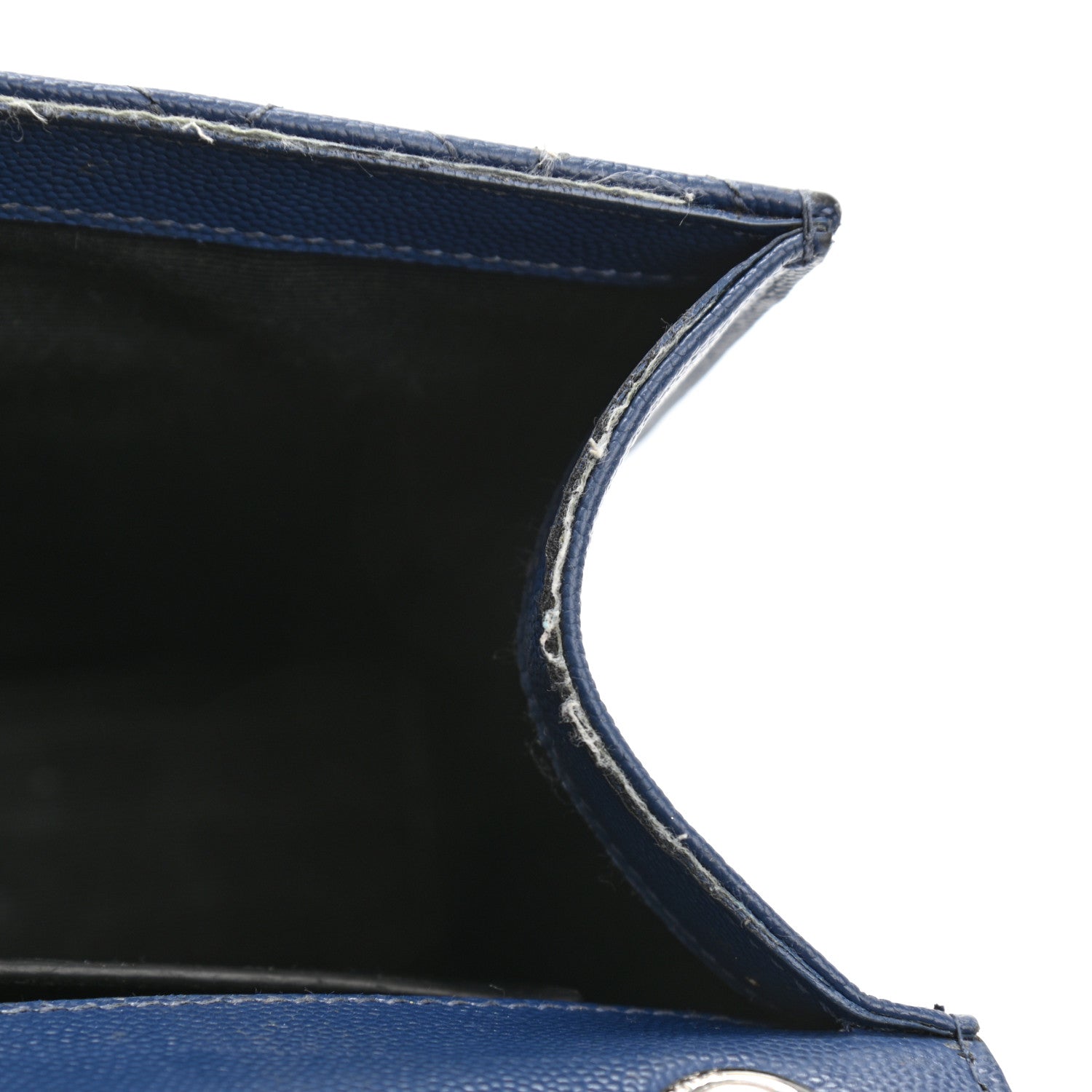 Saint Laurent Grain De Poudre Textured Mixed Matelasse Triquilt Medium Monogram Satchel Denim 14 of 20