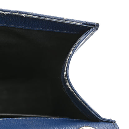 Saint Laurent Grain De Poudre Textured Mixed Matelasse Triquilt Medium Monogram Satchel Denim 14 of 20