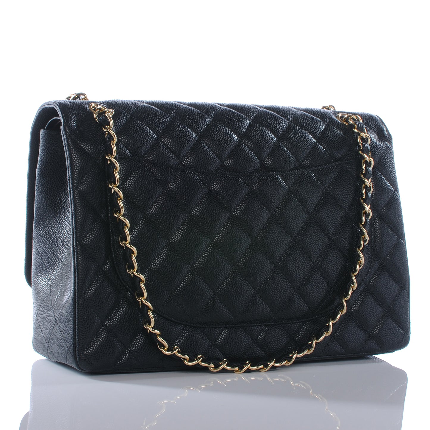 Caviar Quilted Maxi Double Flap Black