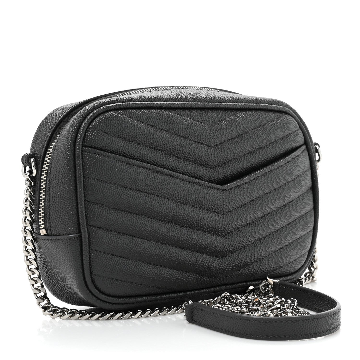 Saint Laurent Grain De Poudre Matelasse Monogram Mini Lou Camera Bag Asphalt 3 of 10