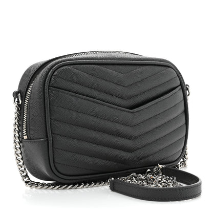 Saint Laurent Grain De Poudre Matelasse Monogram Mini Lou Camera Bag Asphalt 3 of 10