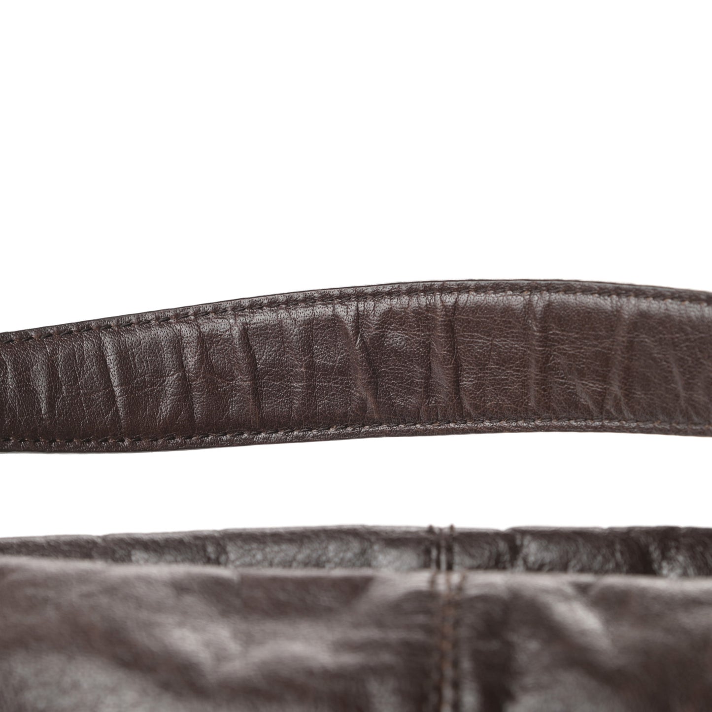 Calfskin Zip Top Hobo Brown