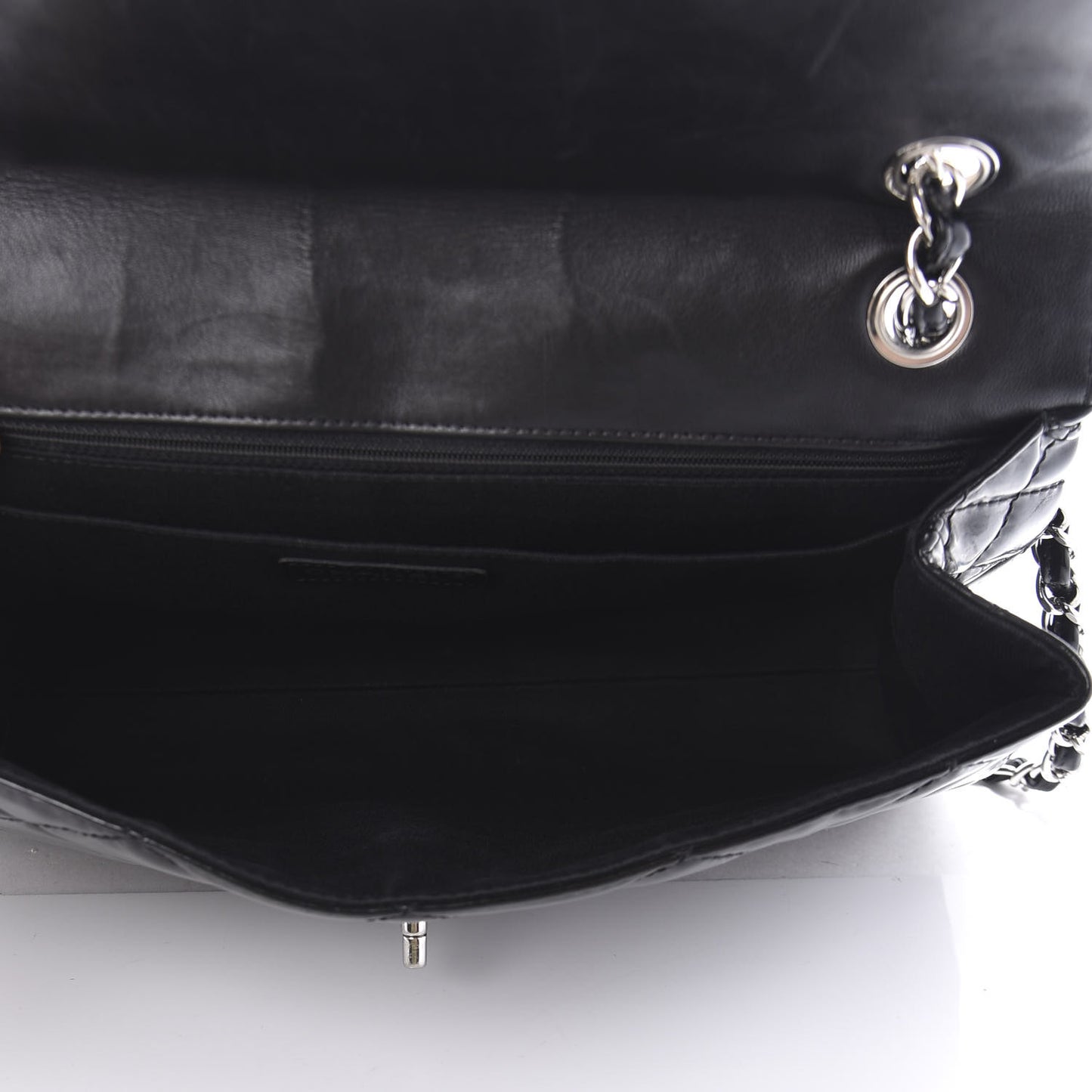 Vinyl Quilted In the Business Flap Bag Black