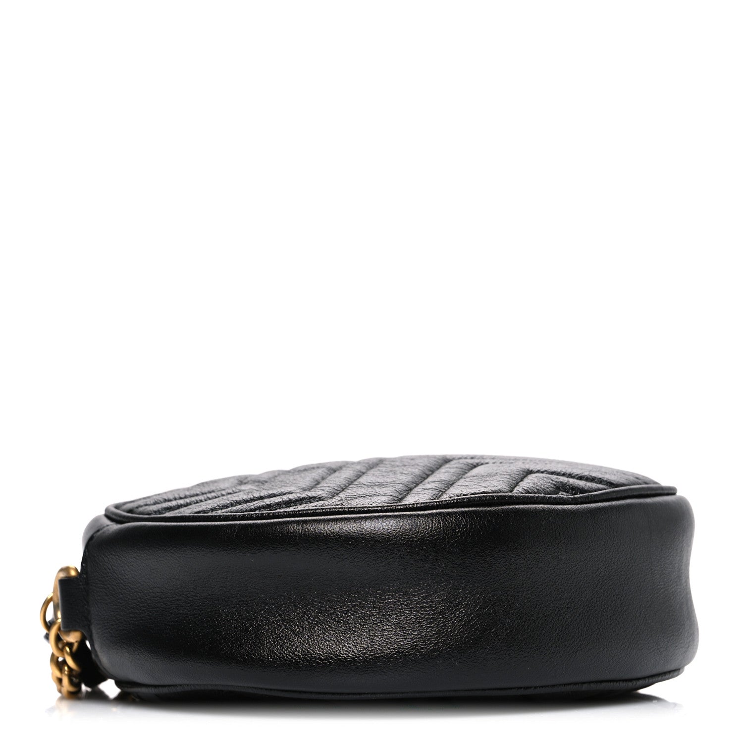 Gucci Azalea Calfskin Matelasse Heart Mini GG Marmont Round Shoulder Bag Black 4 of 10