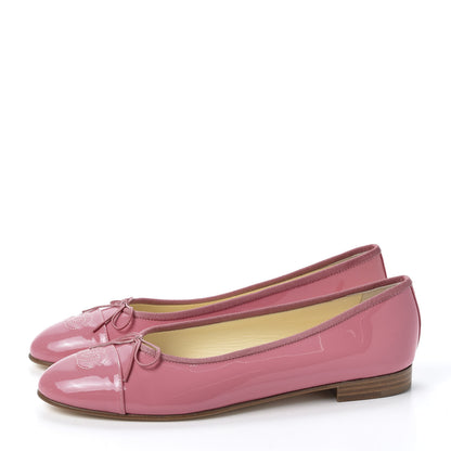 Chanel Patent CC Cap Toe Ballerina Flats 40 Light Pink 3 of 9