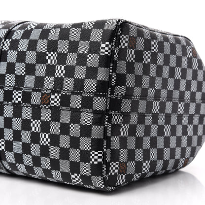 Louis Vuitton Damier Distorted Keepall Bandouliere 50 Black White 7 of 8