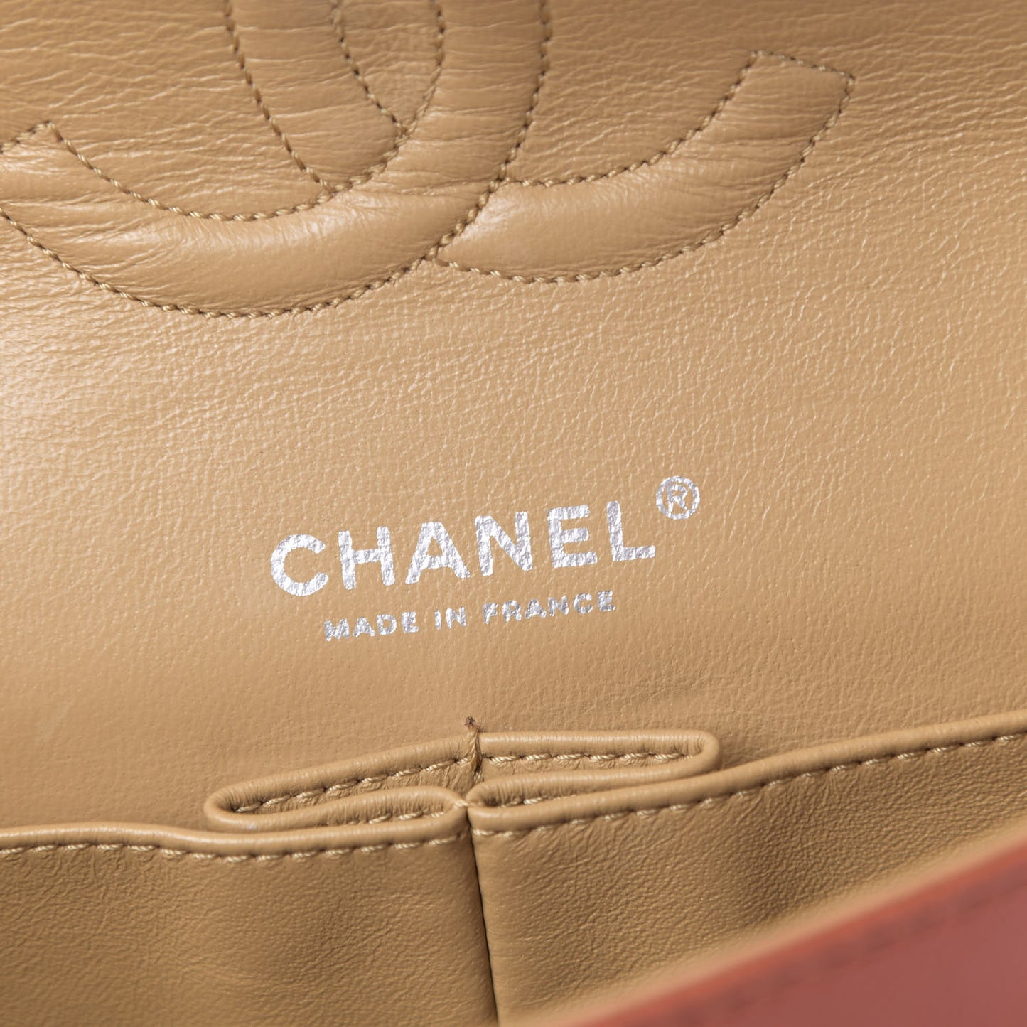 Glazed Lambskin Quilted Medium Double Flap Bijoux Chain Dark Orange