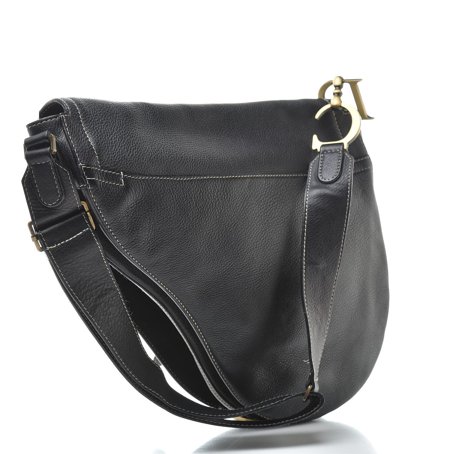 Christian Dior Calfskin Baudrier Saddle Bag Black 3 of 13