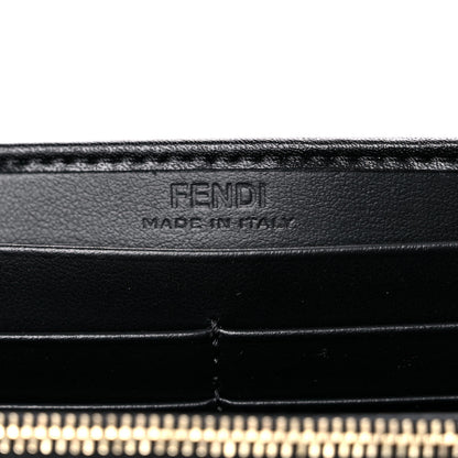 Fendi Vitello Liberty F is Fendi Bi-Color FF 1974 Embossed Continental Envelope Wallet Maya Black 6 of 9