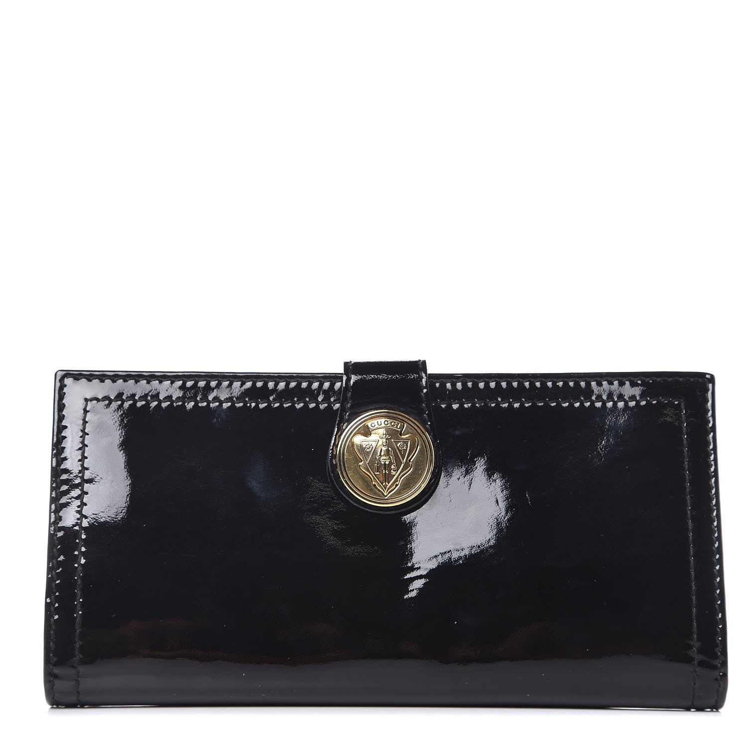 Gucci Patent Hysteria Continental Wallet Black 1 of 9