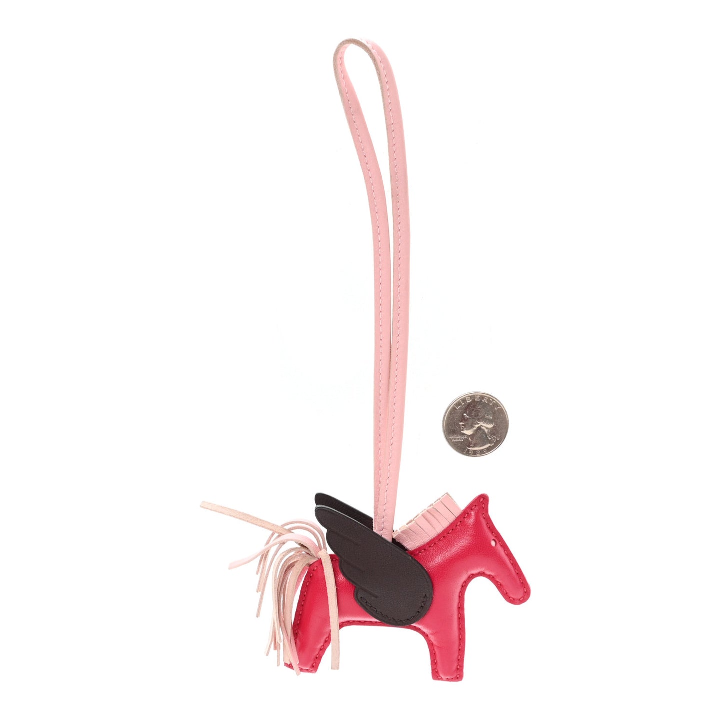 Milo Lambskin Grigri Rodeo Pegase Horse Bag Charm PM Framboise Rose Sakura Rouge Sellier