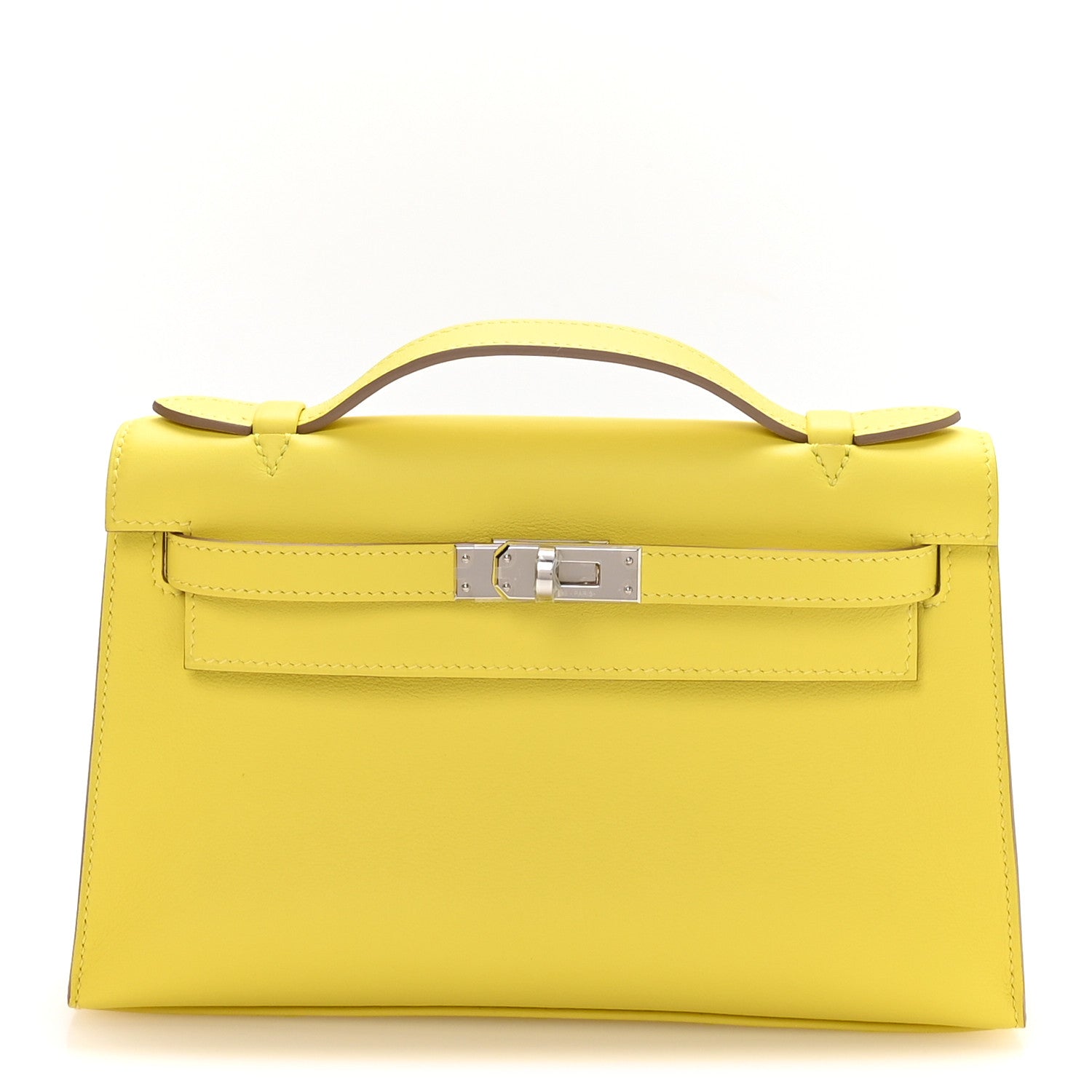 Hermes Swift Kelly Pochette Clutch Lime 1 of 8