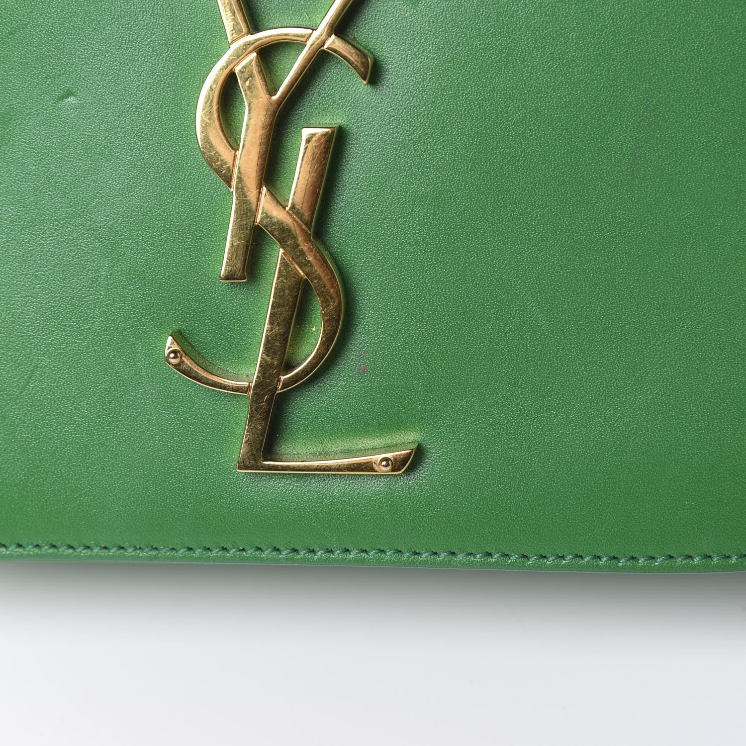Saint Laurent Smooth Calfskin Small Monogram Université Shoulder Bag Green 17 of 21