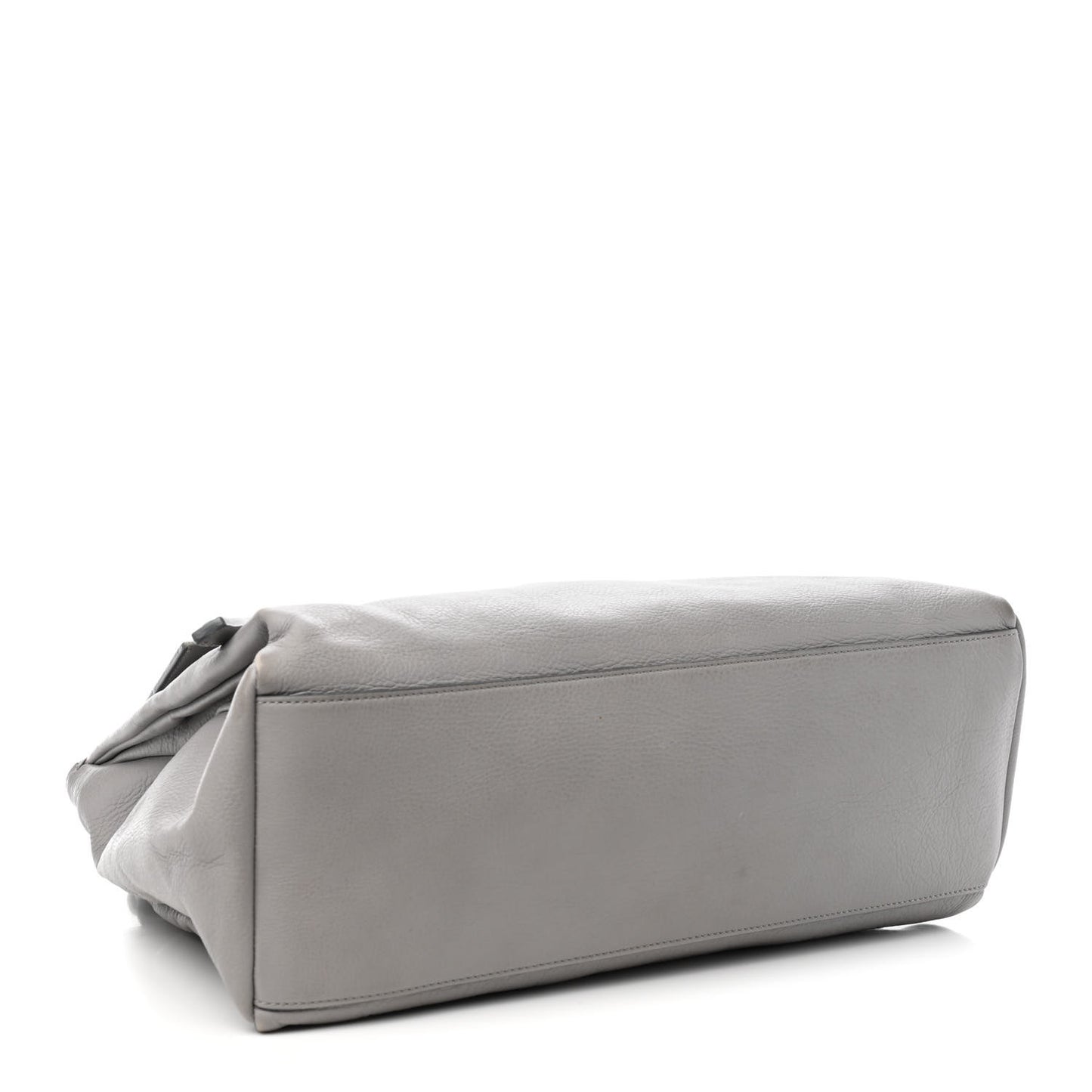 Grained Calfskin Medium Pandora Pure Flap Bag Pearl Grey