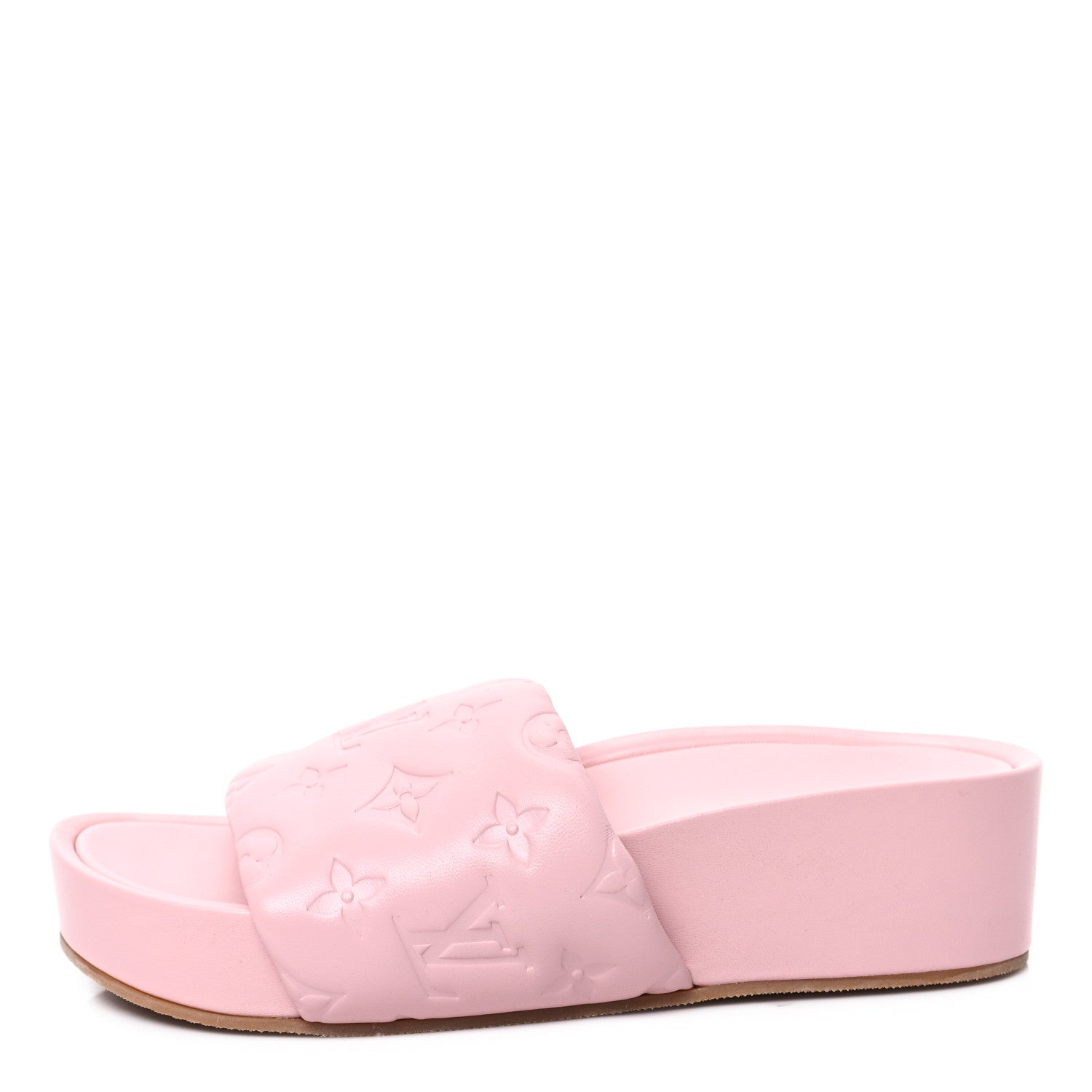 Louis Vuitton Lambskin Embossed Monogram Jumbo Flatform Mule Sandals 36 Rose Clair 1 of 7