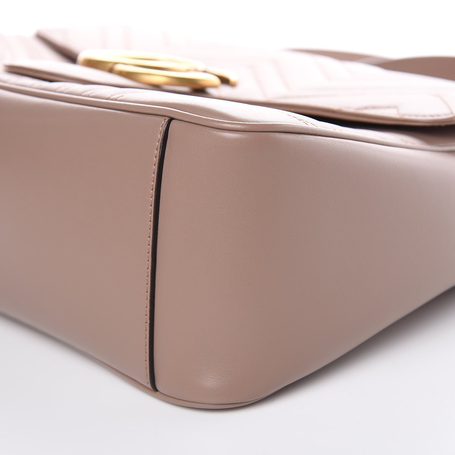Gucci Calfskin Matelasse Medium GG Marmont Top Handle Shoulder Bag Porcelain Rose 9 of 9