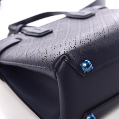Burberry Derby Calfskin Perforated Small Banner Tote Regency Blue 9 of 12