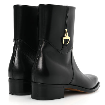 Gucci Calfskin Horsebit Mens Elizabeth Ankle Boots 8 Black 5 of 13
