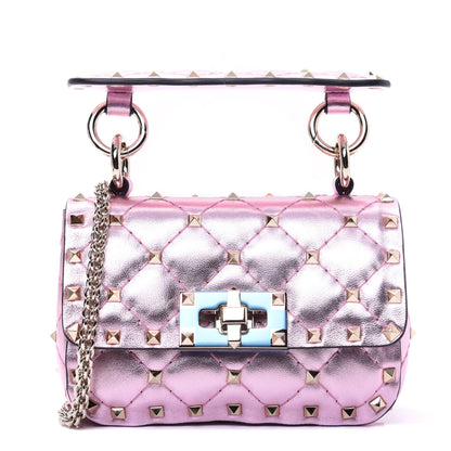 Valentino Garavani Metallic Nappa Micro Rockstud Spike Shoulder Bag Giacinto 1 of 13
