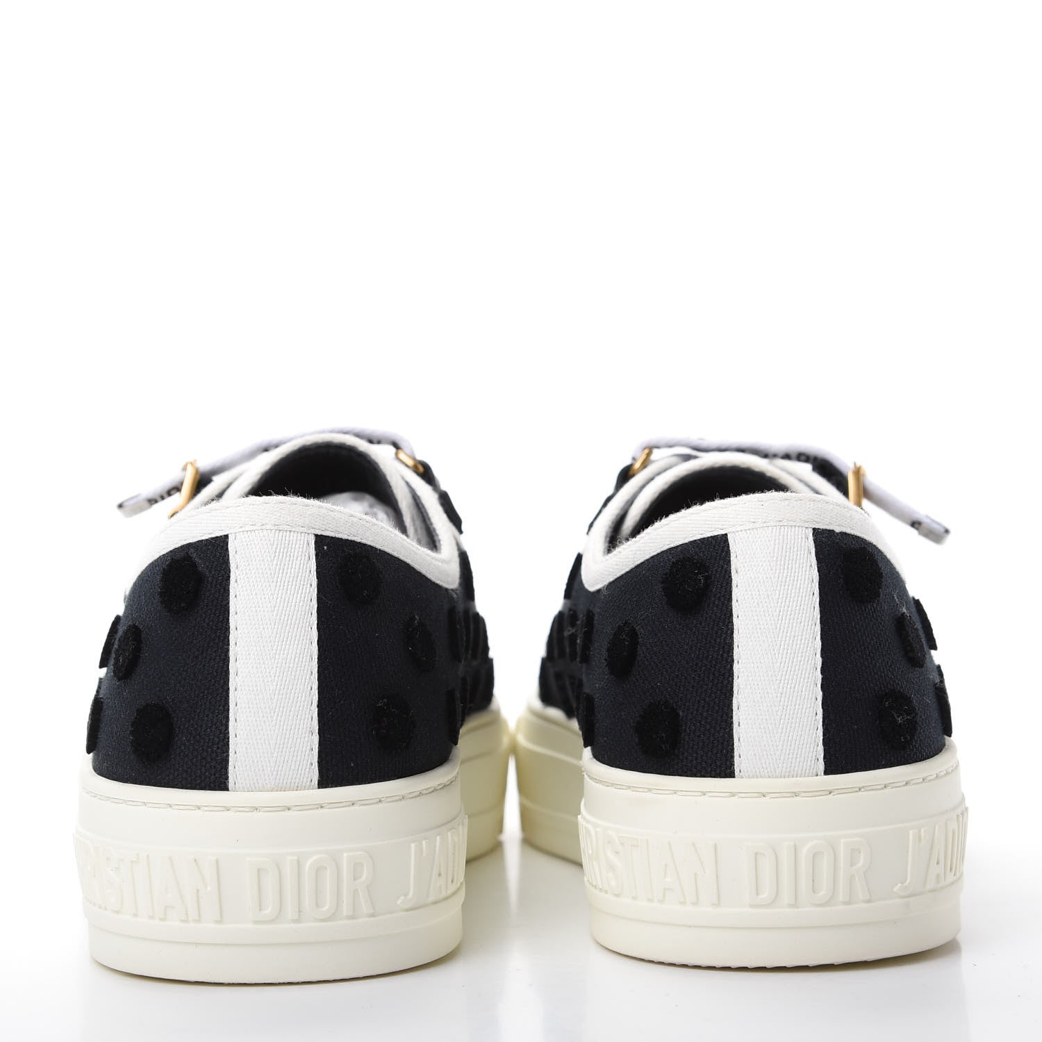 Christian Dior Canvas Dot Walk'N'Dior Low Top Sneakers 36 Black 5 of 11