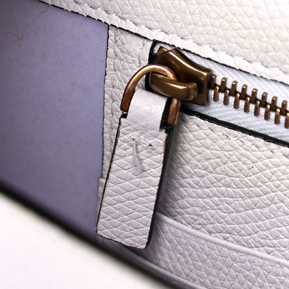 Valentino Garavani Grainy Calfskin Large Vlogo Clutch Optic White 8 of 12