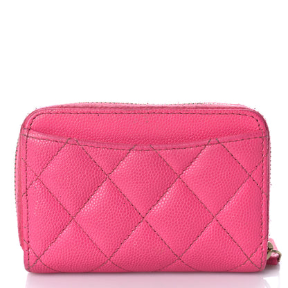 Chanel Caviar Quilted Zip Coin Purse Pink 12 of 17