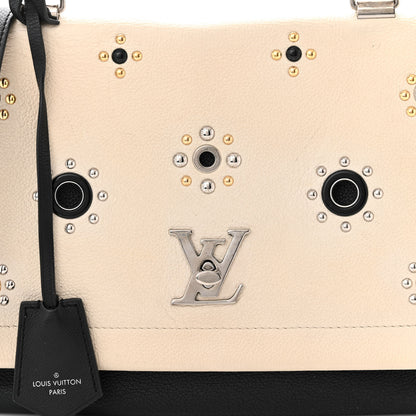 Louis Vuitton Calfskin Mechanical Flowers Lockme II Black Vanille 7 of 12