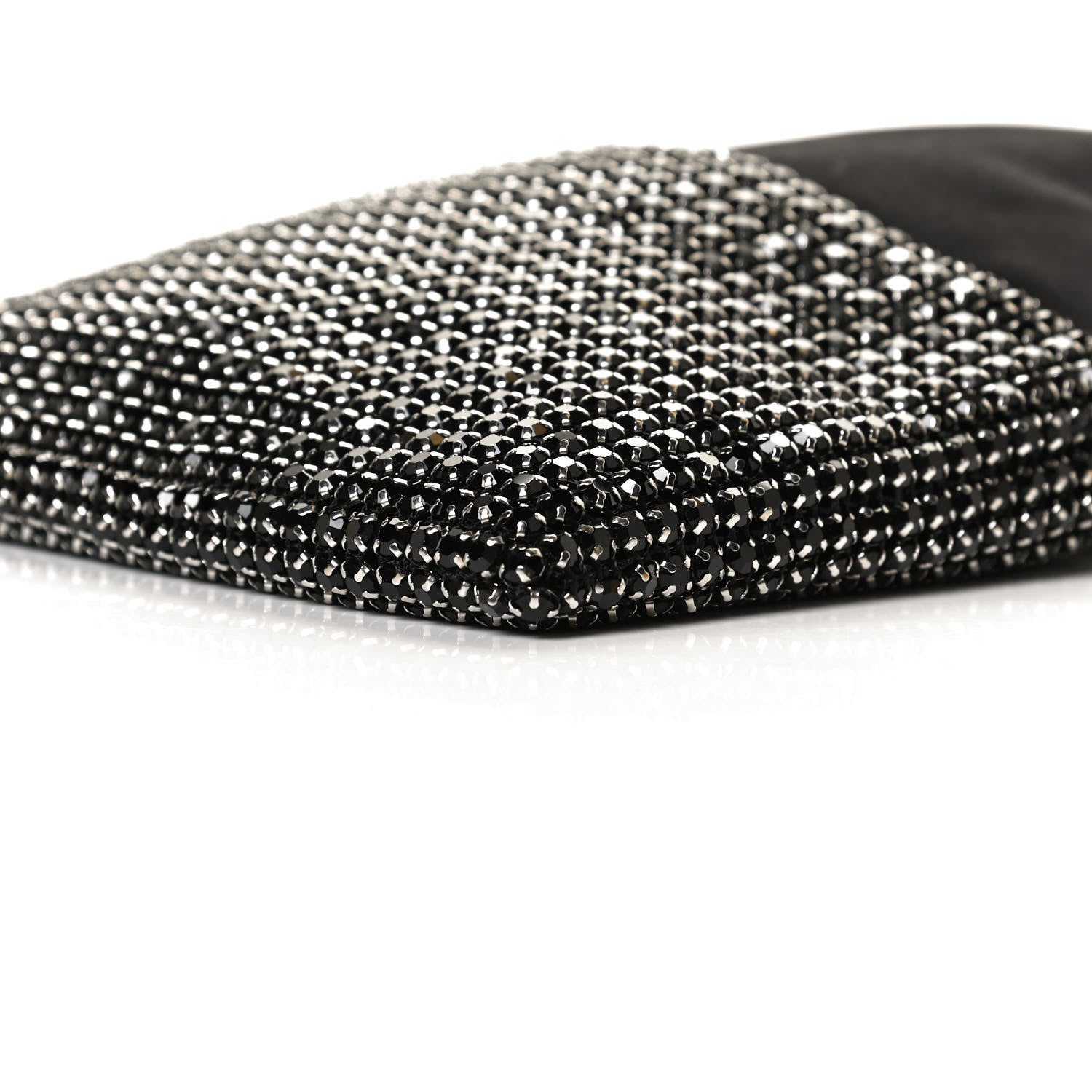 Alexander Wang Satin Crystal Rhinestone Ryan Mini Drawstring Bag Black 9 of 9