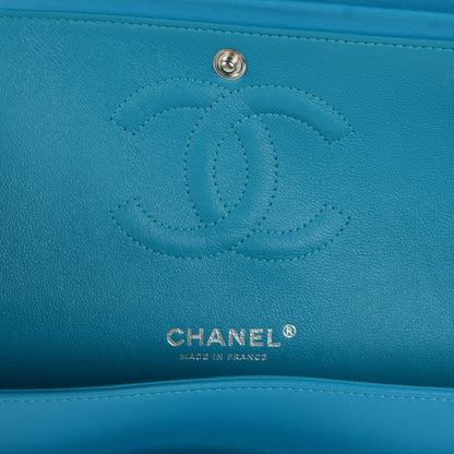 Chanel Patent Calfskin Quilted Medium Double Flap Turquoise 6 of 8