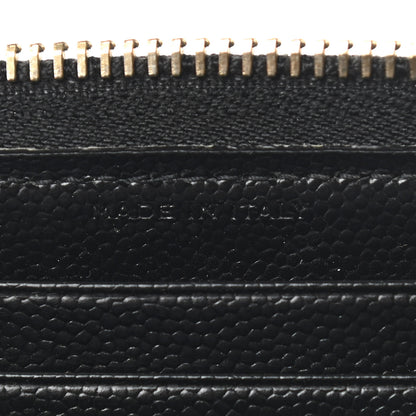 Saint Laurent Grain De Poudre Matelasse Chevron Monogram Zip Around Wallet Black 7 of 14