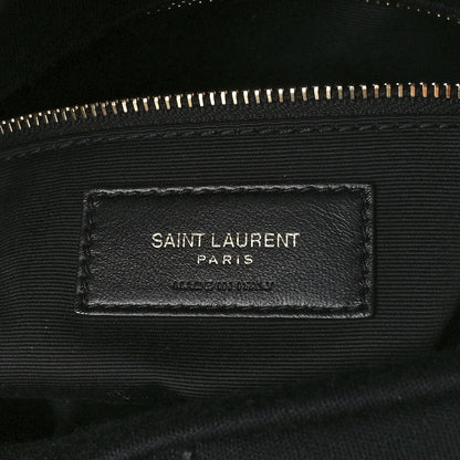 Saint Laurent Wool Jersey Quilted Medium Loulou Puffer Monogram Chain Black 6 of 11
