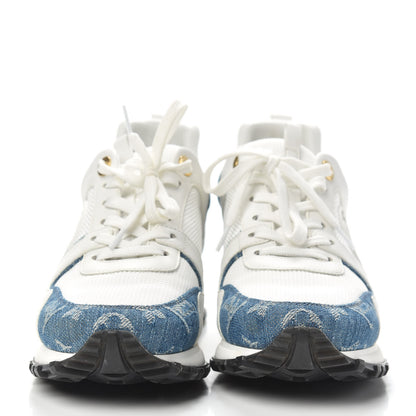 Louis Vuitton Calfskin Monogram Denim Run Away Sneakers 37.5 White 2 of 10