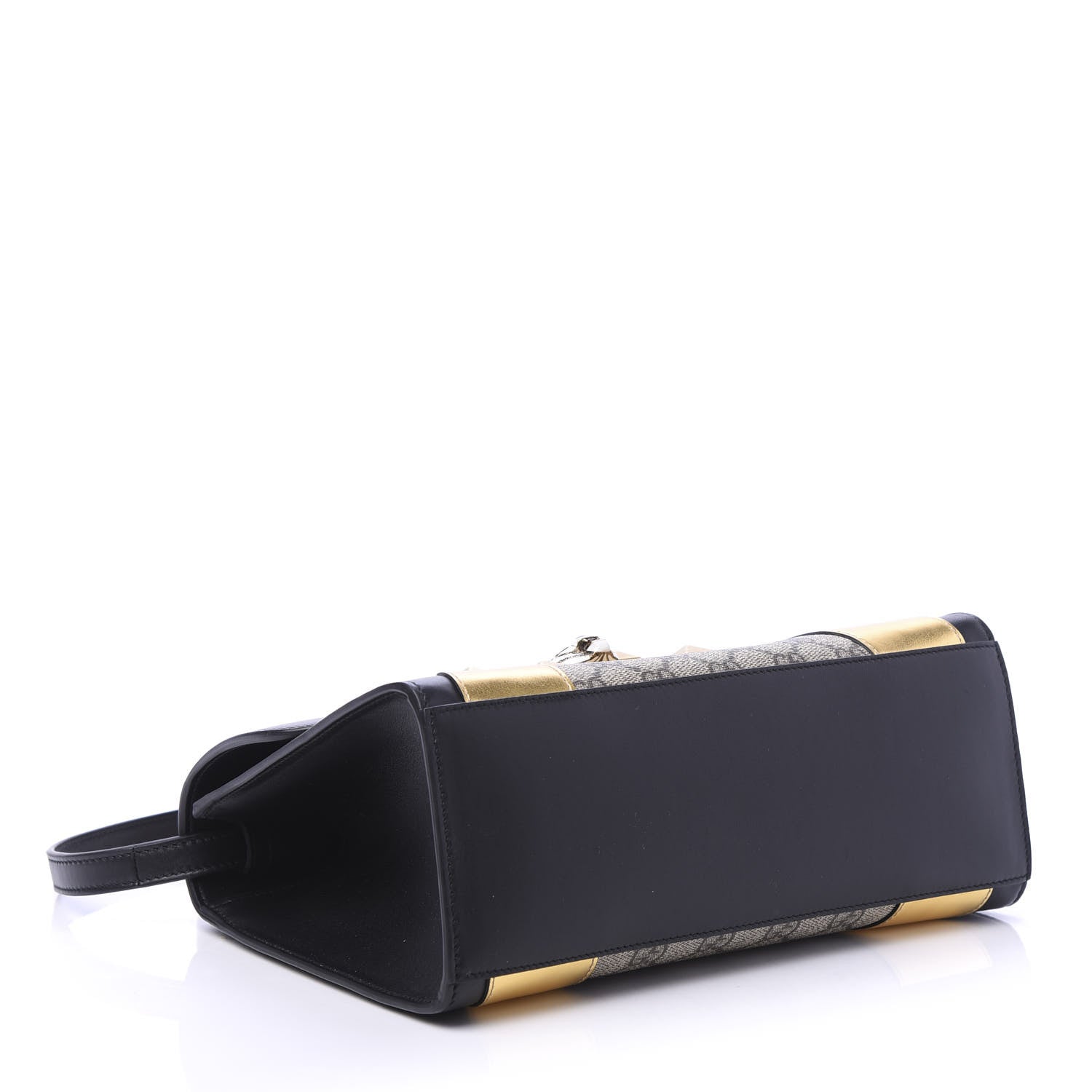 Gucci GG Supreme Monogram Small Osiride Top Handle Bag Black Gold 5 of 11