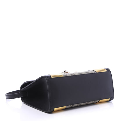 Gucci GG Supreme Monogram Small Osiride Top Handle Bag Black Gold 5 of 11
