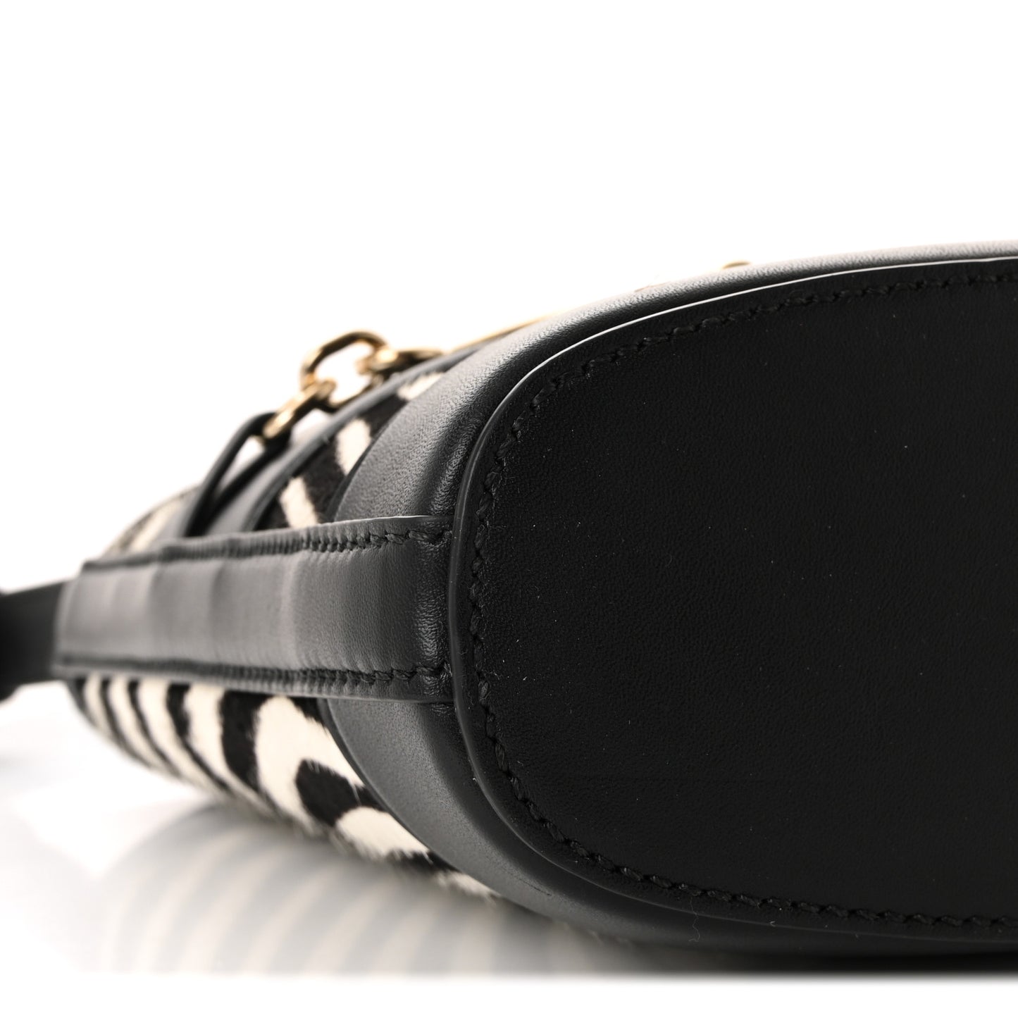 Calf Hair Calfskin Zebra Print Gucci 73 Mini Bucket Bag Black White