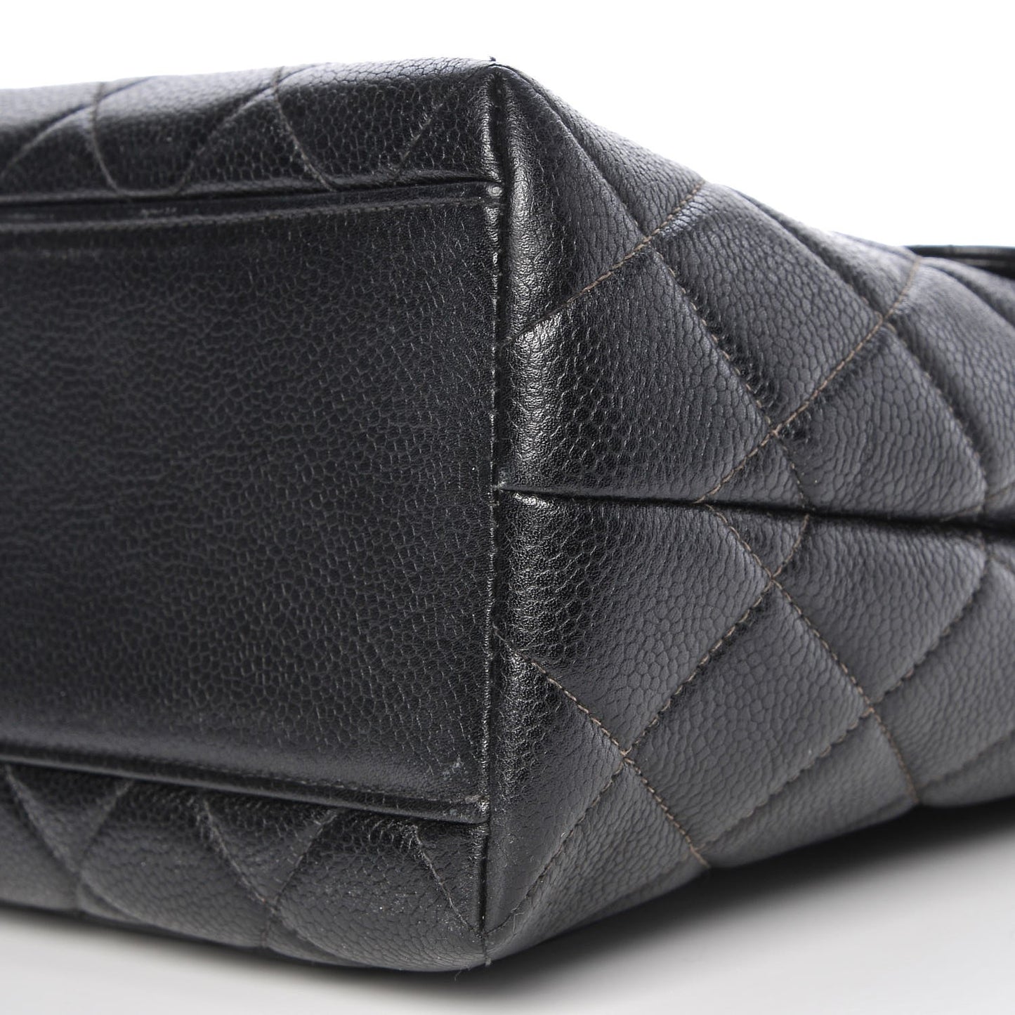 Caviar Quilted Jumbo Kelly Flap Black