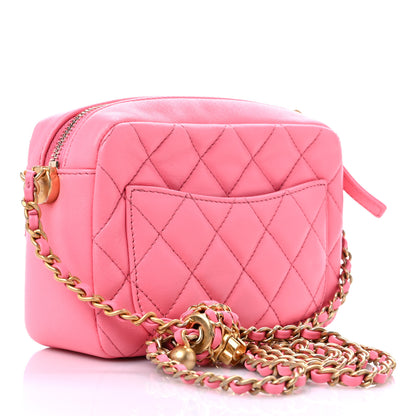 Chanel Lambskin Quilted CC Pearl Crush Camera Case Pink 3 of 10