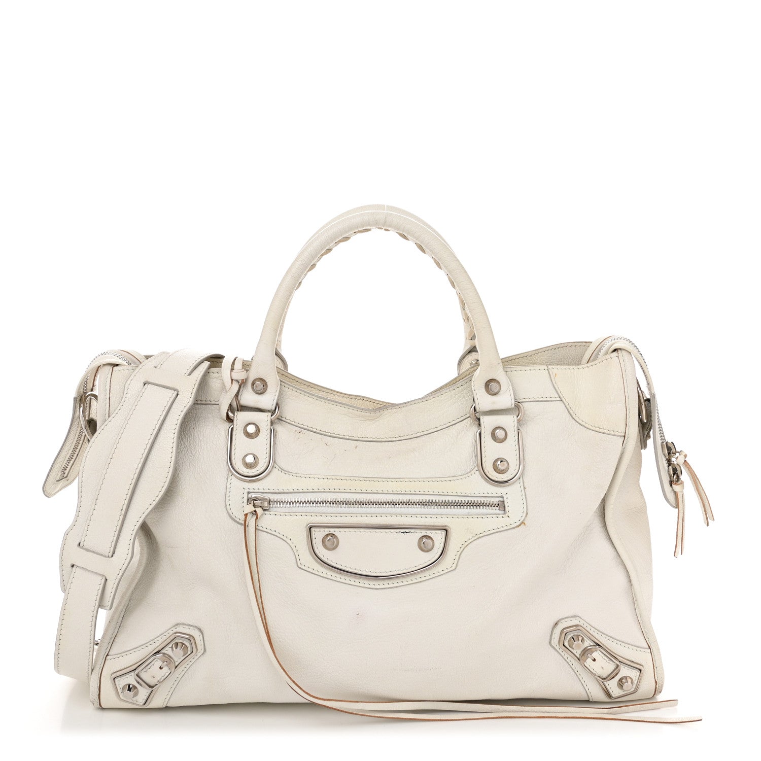 Balenciaga Chevre Silver Metallic Edge Hardware City White 1 of 18