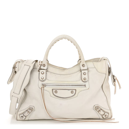 Balenciaga Chevre Silver Metallic Edge Hardware City White 1 of 18