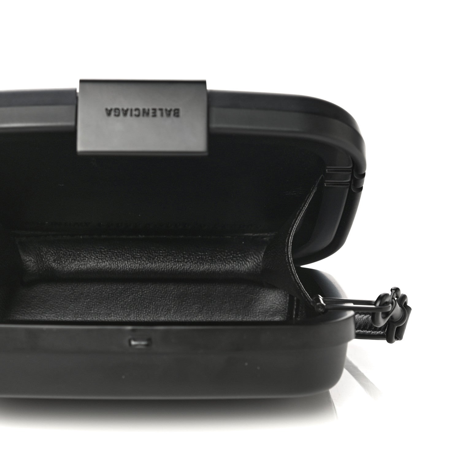 Balenciaga Recycled Plastic Calfskin Embossed Mini Lunch Box Case with Strap Black 4 of 10