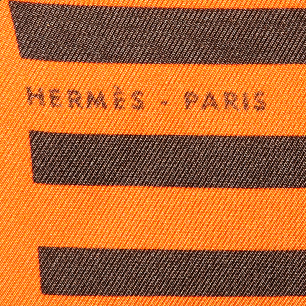 Silk H Au Gallop Pocket Square Scarf Orange