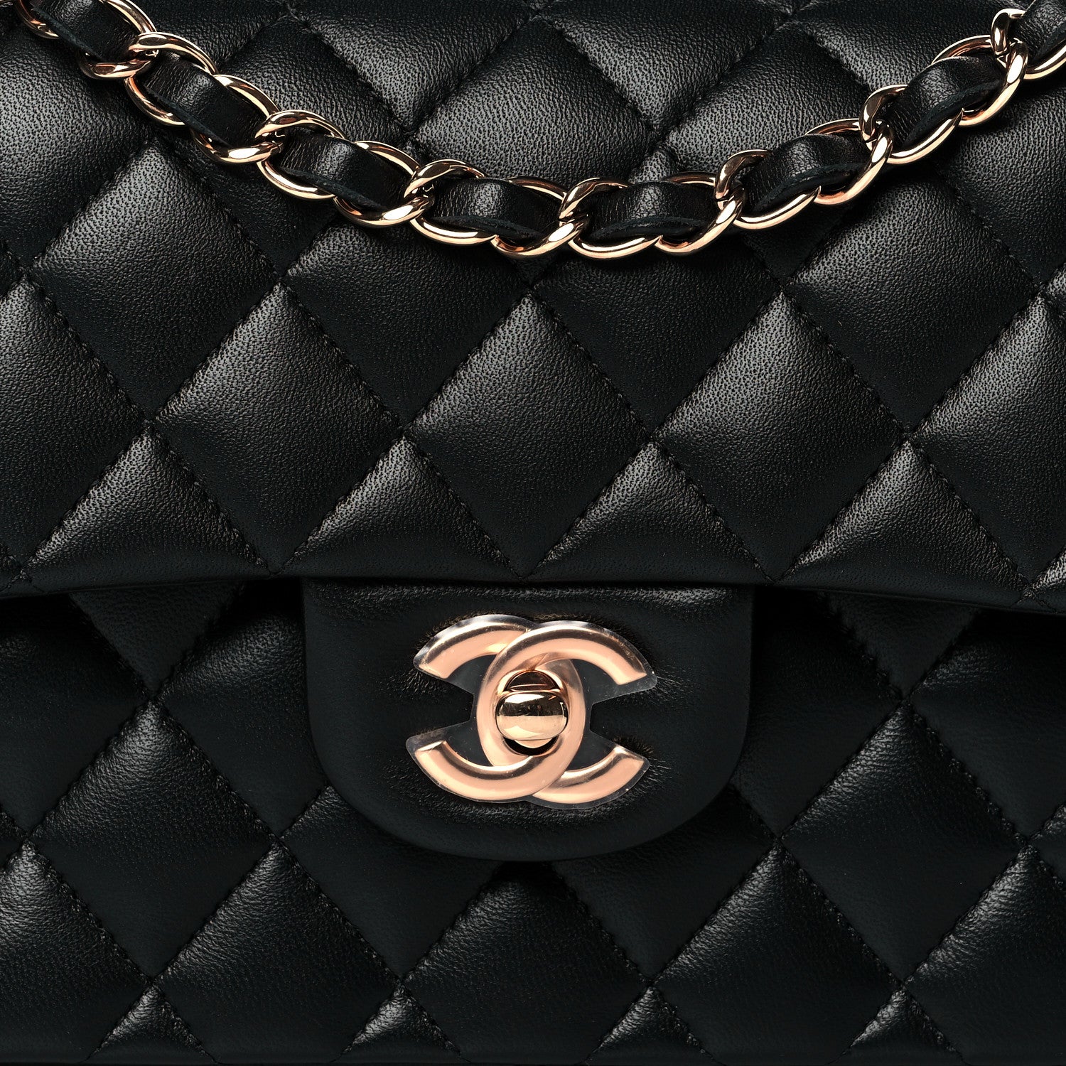 Chanel Lambskin Quilted Small Double Flap Black 8 of 12