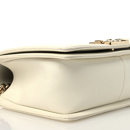 Chanel Caviar Quilted Medium Boy Flap White 9 of 11