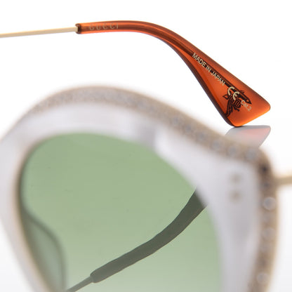 Gucci Crystal Cat Eye GG0214S Sunglasses White 6 of 8