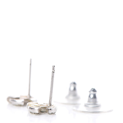 Chanel Crystal Mini Timeless CC Earrings Silver 3 of 4
