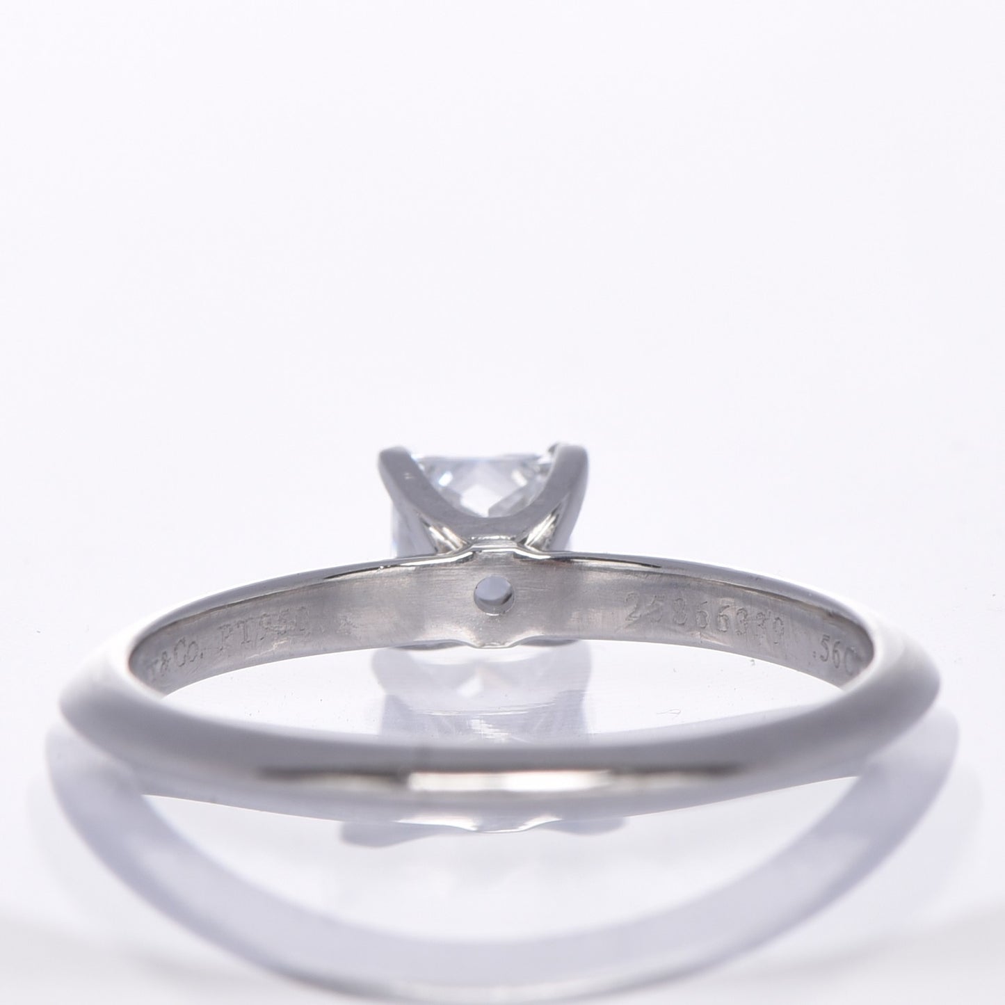 Platinum .56 ct Princess Cut Diamond Engagement Ring 8