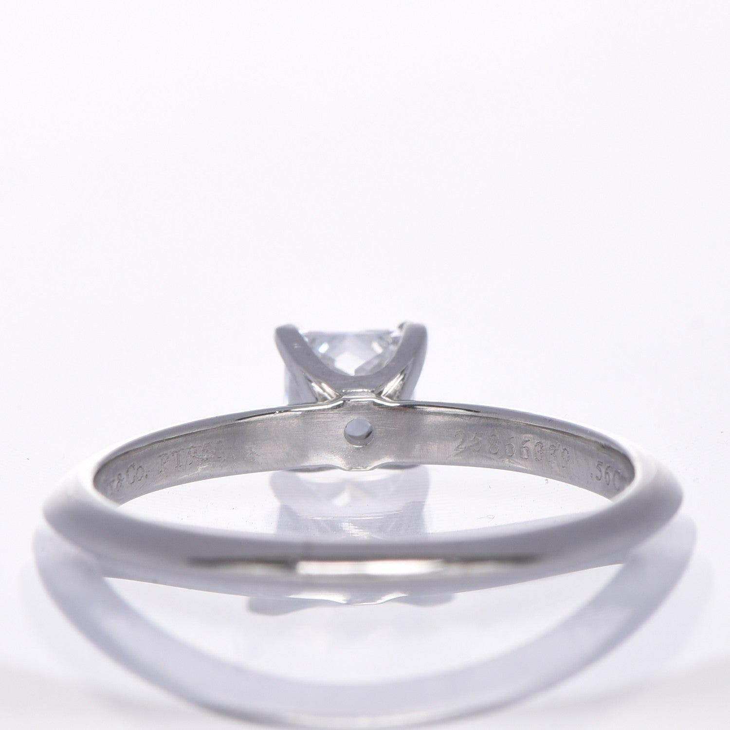Tiffany Platinum .56 ct Princess Cut Diamond Engagement Ring 8 5 of 9